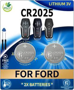 lot 4420 image: IYUKETROR 2 Pack CR2025 Key Fob Battery Replacement for Ford (2013-2018) Edge Explorer F-150 250 350 450 550 Fusion Mustang for Lincoln MKC MKX MKZ Remote Battery (Check Fitment Guide)