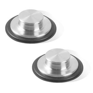 lot 4426 image: (2-Pack) Stainless Steel Kitchen Sink Stoppers - 3.35�� x 1.18�� Universal Fit Sink Drain Stoppers- with Strong Rubber Seal and Round Knob Grip - Suitable Replacement for InSinkErator STP-SS Stopper