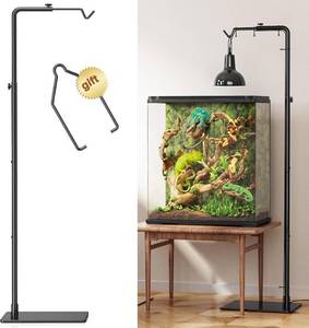 lot 9030 image: Josmimic Reptile Heat Lamp Stand Adjustable 21-62 �� Metal Light Holder with Heavy Base for Bearded Dragon, Turtle, Snake, Lizard �� Aquarium and Terrarium Heating Lamp Fixture