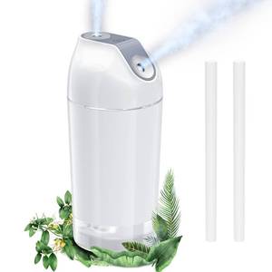 lot 10021 image: HandFun Mini Humidifier-Battery Operated 480ml Cordless Portable Small Humidifier USB Rechargeable Personal Desktop Humidifiers With Night Light & 4 Spray Modes for Car, Baby, Plants (White, 2600mAh)