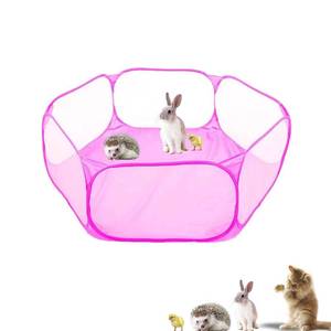 lot 10454 image: Small Animals Playpen, Portable Pop-up Open Interactive Pet Tent, Indoor Outdoor Fence for Rabbits, Guinea Pig, Hamster, Chinchillas, Kittens, Puppies