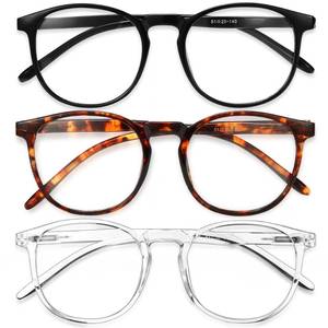 lot 10472 image: IBOANN Chic & Comfy Blue Light Glasses for Women - 3-Pack Round Frames, Screen-Ready Style with UV Protection Coating