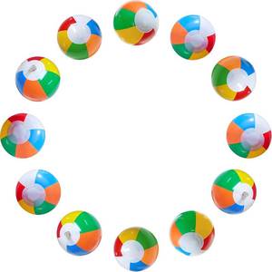 lot 10479 image: Jishi Mini Beach Balls Bulk 12-Pack 8 Kids Pool Toys Inflatable Pool Floats Water Toys, Hawaiian Luau Party Decorations Toddler Summer Games, Blow Up Swimming Pool Party Favors Birthday Gift Supplies