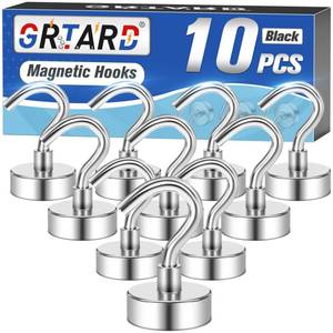 lot 10492 image: Grtard 10 Pcs Strong Magnetic Hooks Heavy Duty, 30LBS Magnetic Hooks for Cruise Cabins, Magnet Hooks Heavy Duty, Magnet with Hooks for Hanging, Refrigerator, Cruise Cabin, Grill, Travel