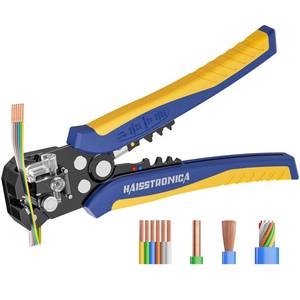 lot 10493 image: haisstronica Self-Adjusting Wire Stripper, 3 in 1 StripperCutterCrimping Heavy Duty Automatic Electrical Wire Strippers for 10-24 AWG