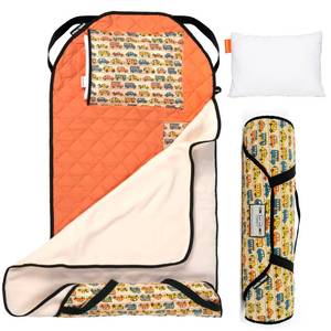 lot 11749 image: Urban Infant Tot Cot Kids Nap Mat - Toddler Preschool Daycare Bedding Cover with Blanket and Pillow - Traffic