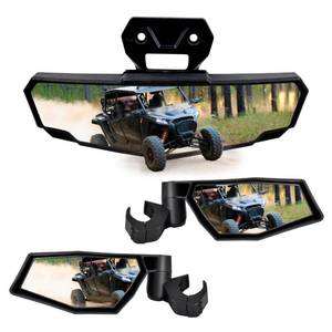 lot 11755 image: SAUTVS Folding Side Mirrors Center Rearview Mirror Kit for Polaris RZR XP 1000 UltimateSportPremium 2024 2025 Accessories