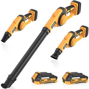 lot 11788 image: EWORK Small Leaf Blower Cordless 21V 130CFM & 200MPH Lightweight Electric Leaf Blower with 2x2.0Ah Battery and Fast Charger, Mini Battery Powered Compact Blowers for Lawn Care, Leaves, Jobsite