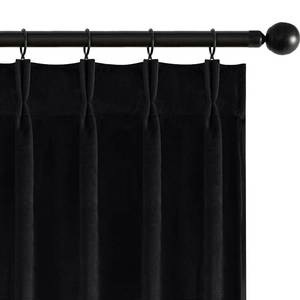 lot 12185 image: MIULEE Pinch Pleated Black Velvet Blackout Curtains 108 inches Long, Thermal Insulated Pinch Pleat Drapes with Hooks, Luxury Halloween Window Panels for Bedroom Living Room, 2 Panels