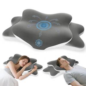 lot 12187 image: Cervical Neck Pillow for Neck and Shoulder Pain Relief, Memory Foam Pillow, Ergonomic Contour Side Sleeper Pillows, Soft Cooling Orthopedic Pillow for Side Back Stomach Sleepers (Grey)
