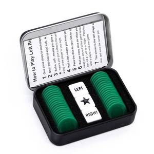 lot 12206 image: Bilywey Left Right Center Dice Game Set with 3 Dices  36 Chips (Green)