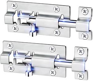 lot 12216 image: FATLODA 2 Pack Barrel Bolt Latch, 3 Inches Slide Latch Lock, Thickened Stainless Steel Sliding Locks for Door, Brushed Finish Sliding Bolt Lock Latches with 12PCS Screws
