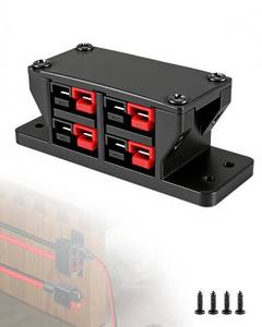 lot 12230 image: JVWKPU Power Interface Mount for Anderson, 4-Port Powerpole Connector Panel for Anderson, Modular Embedded Mounting Plate for RV, Camper, Truck, Boat, DC Power Distribution