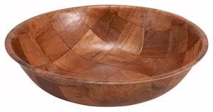 lot 12232 image: Winco WWB-10 Wooden Woven Salad Bowl, 10-Inch, Brown (Small Damage)