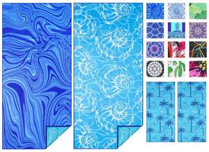 lot 12240 image: TwoYek 2 Pack Microfiber Thin Beach Towel Lightweight 71x32 Oversized Extra Large Sand Free Towels Quick Dry for Travel Pool Yoga Gym Sports Beach Accessories Vacation Essential Gift