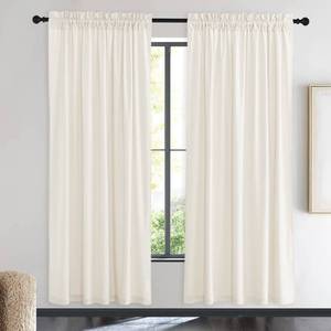 lot 12248 image: NICETOWN Luxury Velvet Curtains 72 inches, Sound Reducing Heavy Matt Solid Rod Pocket Room Darkening DrapesPanels for Living Room (Ivory White, 2 Panels, 72 inches Long)