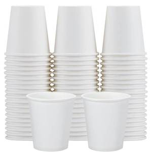 lot 14308 image: Clawsoff 100 Count 5 oz Bathroom Cups, 5 oz Disposable Paper Cups, Small Mouthwash Cup, 5 Ounce Mini White Espresso Cups for Party, Travel, Picnic