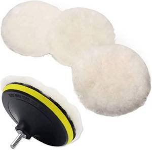 lot 14315 image: IPELY 6 Pcs 6 Inch Wool Polishing Buffing Pad Polishing Buffing Wheel for Drill Buffer Attachment with M14 Drill Adapter