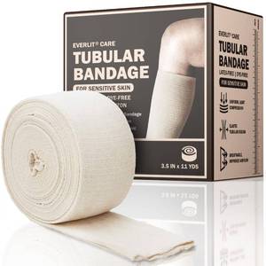 lot 14318 image: EVERLIT 560D Cotton Blend Elasticated Tubular Support Bandage  Latex-Free, Breathable Stockinette for Arm, Knees, Legs  Moderate to High Compression for Sensitive Skin (Size E  3.5 x 11 yd)