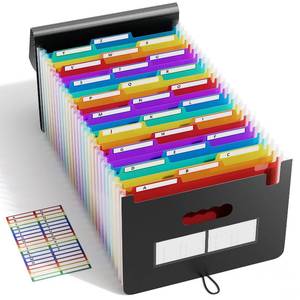 lot 14331 image: ABC life 26-Pocket Expanding File Folder, Large Capacity Document Organizer with 13 Cut Tabs, Letter Size Accordion File Organizer for Tax, Bills, and Receipts - Black