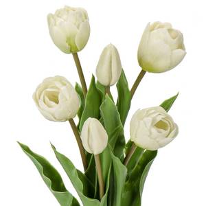 lot 14332 image: DILATATA 6 Pcs Artificial Tulips Flowers Cream Real Touch Fake Latex Tulips Flowers for Mothers Day 14 Faux Tulips Faux Flowers for Vase Centerpieces Home Wedding Bouquet