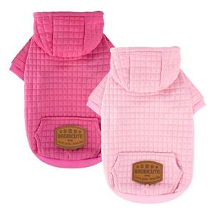 lot 14336 image: 2 Pack Dog Hoodie Sweaters for Small Medium Dogs Warm Dog Clothes for Large Dogs Soft Waffle-Like Laminated Sweatshirt Bulldog (PinkRose, SM (Back 13,Chest 18.5, Neck 12))