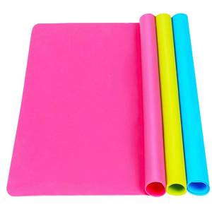 lot 14343 image: 3 Pack Silicone mat Large Silicone Sheets for Crafts, Liquid, Resin Jewelry Casting Molds Mat, Silicone Placemat 15.7�� x 11.8�� (Blue & Rose Red & Green)