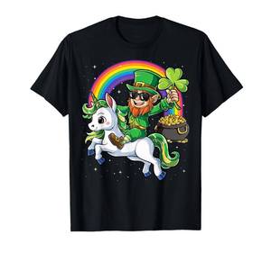 lot 14352 image: Unicorn St Patricks Day Girls Kids 4 Leprechaun Shamrock T-Shirt