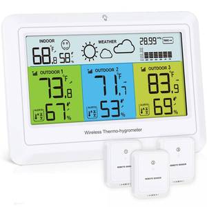 lot 14357 image: PENTASPI Weather Station Wireless Indoor Outdoor with 3 Sensors, Home Weather Stations Digital Thermometer Humidity with Alert, Barometer Pressure, Backlight, Forecast Station, for Home Office