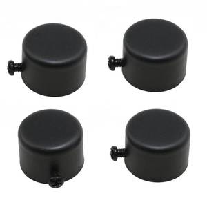 lot 14381 image: Meuey Lyot 4PCS Black Window Metal Sealing Finial Caps Drapery Pole End Plug with fixing screw Curtain Rod Caps Metal Sealed Top Cover for Diameter 1.1 Inch (28 mm) Roman Curtain Rods