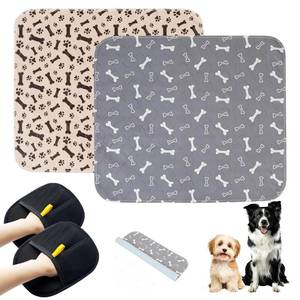 lot 14428 image: 2PC Puppy Pads with Pheromones, Washable Puppy Pee Pads for Dogs Reusable Puppy Pads for Dogs and Cats - Leak & Odor Proof, Non-Slip Base Training Pads for Home & Travel(with Pet Hair Removal Gloves)