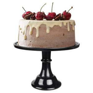 lot 15334 image: KLASKWARE Round Cake Stand Black 11 Melamine Cake Display Stand Dessert Cupcake Display Tray for holiday,Graduation,Wedding,Birthday,Party,Baby Shower,Anniversary,Ceremony,Christmas