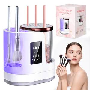 lot 15353 image: Electric Makeup Brush Cleaner Machine with Automatic Cleaning and Drying Functions Portable Makeup Brush Cleaner for Makeup Lovers