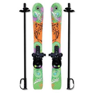 lot 15358 image: SOLA Kids Ski Set �� Beginner Cross Country Skis with Poles and Adjustable Bindings for Ages 3��4, Backyard Winter Fun (Tiger)
