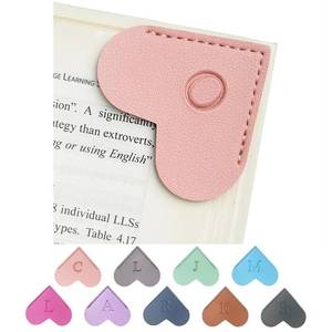 lot 16042 image: MOTEERLLU Personalized Leather Heart Bookmark with Initials, Handmade, Cute Custom Corner Book Marks for Reading Women, Teachers, Students, Book Lovers Gifts, Book Accessories (Pink, O)