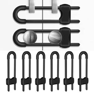 lot 16052 image: Cabinet Locks for Babies, Baby Proofing Cabinets, 6 Pack U-Shaped Child Locks for Cabinets, Child Proof Cabinet Latches,Child Safety Cabinet Locks with Adjustable by SPISPI(Black)
