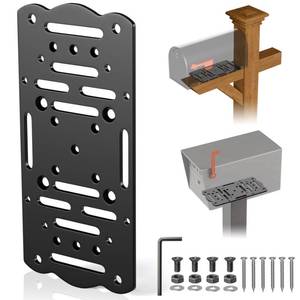lot 16059 image: Dabolang Metal Mailbox Mounting Bracket,Post Mount Mailboxes Board,Mailbox Bracket for 4x4 Wood or Hollow Posts,Mailbox Mounting Plate For Most Post-Mounted Mailboxes with Mounting Holes at the Bottom