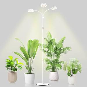 lot 16064 image: LORDEM Full Spectrum Plant Light for Indoor Growing,Tri-Head Grow Light with Stand for Large Plants,Auto ONOff Timer 681216H, 5 Dimmable Levels, 20-70 inches Adjustable Height