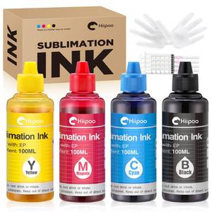 lot 16066 image: Hiipoo Sublimation Ink Refilled Bottles Work with WF7710 ET2760 ET2720 ET2803 ET2800 ET15000 C88 C88 Inkjet Printer Heat Press Transfer on Mugs Plates T-Shirts Pillows Phone Case