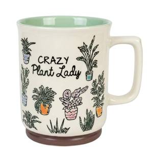 lot 16076 image: Blue Sky Ceramic Crazy Plant Lady 18 Oz Mug