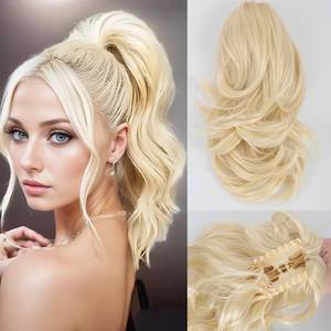 lot 16108 image: DATSRXI 10 Inch Ponytail Extension - Claw Clip in Ponytails Hair Extension, Curly Pony Tails Hair Extensions, Clip on Ponytail, Easy&Long Use, Daily Wear(Light Platinum Blonde)