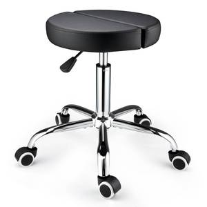 lot 17531 image: FNZIR Round Rolling Stool with Wheels Height Adjustable Swivel Stool Chair for Shop Office Salon Massage Spa (Black)