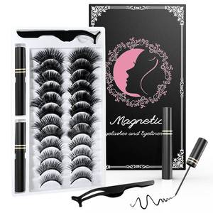 lot 18377 image: Magnetic Eyelashes Kit with Eyeliner - Magnetic Lashes Natural Look & Reusable 3D Mink False Eyelashes, No Glue Needed, Easy Application with Tweezers, Gorgeous Styles for Everyday or Glam (12 pairs)