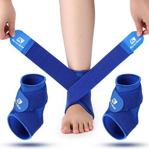 lot 18384 image: Honoson 2 Pcs Ankle Brace Kids Ankle Support for Sport Sprained Neoprene Breathable Compression Sleeve with Adjustable Wrap for Youth Child Boy Girl Plantar Fasciitis Achilles Tendonitis(Blue,S)