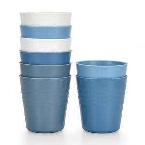 lot 18386 image: Homestockplus 8 Ounce Small Tumbler Cups,Unbreakable Drinking Cups Microwave and Dishwasher Safe BPA Free Small Reusable Cup for Water, Milk, Juice, Soda and more - Set of 8