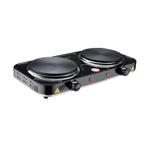 lot 18393 image: Electric Hot Plate, 2200W Countertop Burner, Cast Iron 2 Burners, Portable Electric Burner Stove, Portable Double Burners for Cooking,Easy to Clean, Black