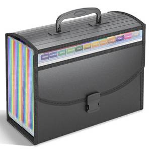 lot 18395 image: TOPCJ 25 Pockets Accordion File Organizer with Handle,Expanding File Folders for Documents, A4Letter Size Paper,a-z Tabs,Perfect Expandable Accordian Filing Folders with Visible Window
