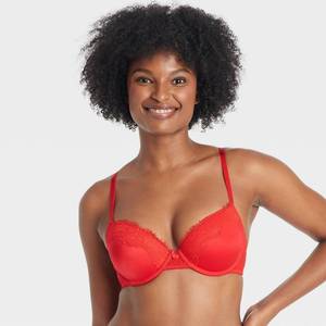 lot 18434 image: Womens Demi T-Shirt Bra - Auden�� Red 34DD
