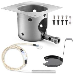 lot 19432 image: QuliMetal Fire Burn Pot and D2 Hot Rod Ignitor Kit for Traeger Pro 575 & 780, Ironwood 650 & 885, Silverton 620 & 810 Wood Pellet Grills with D2 Direct Drive and WiFIRE Technology