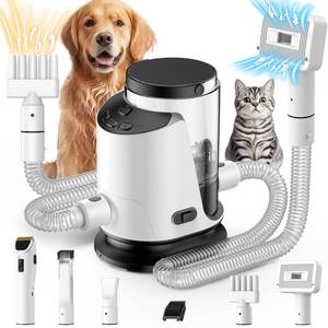 lot 19441 image: SNOYWEN Dog Grooming Vacuum & Dryer & Clippers for Shedding Grooming, 3L Canister for Large Dog, 3 in 1 Grooming Kit for Dogs at Home, Adjustable Temperature and Airflow Pet Grooming Kits.